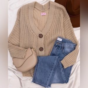Sundown Awaits Oatmeal Knit Cardigan